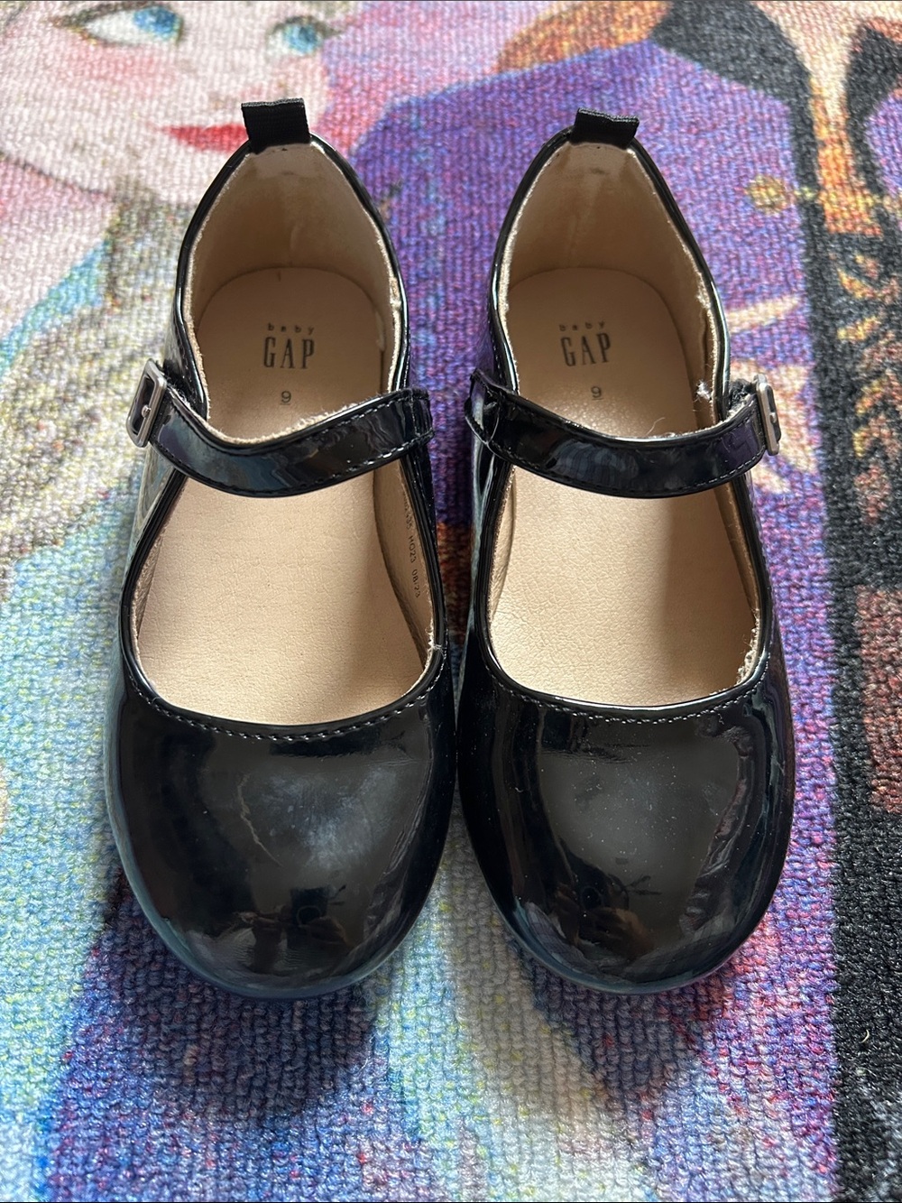 GAP Black Patent Mary Jane Kids Shoes with Strap
